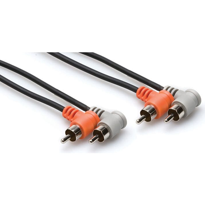 Hosa CRA-201RR 3.3ft. RCA Right Angle to Same Dual Cable