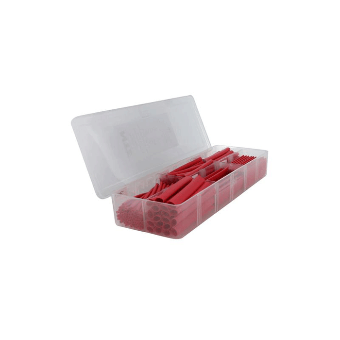 NTE Electronics HS-ASST-3 Thin Wall Heat Shrink Tubing Kit Red Assorted Dia. 2-1/2" Length 158 Pieces