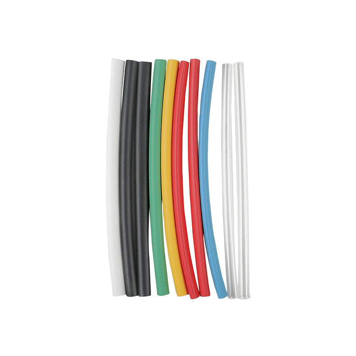 NTE Electronics HS-ASST-7 Thin Wall Heat Shrink Tubing Kit Assorted Colors 6" Length, 1/4" Dia. 10 Pieces