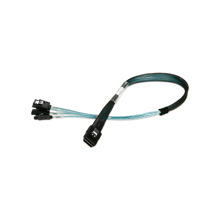 iStarUSA K-SF87XSAL-50 miniSAS SFF-8087 to 4x SATA with Latch Forward Breakout 50 cm Cable