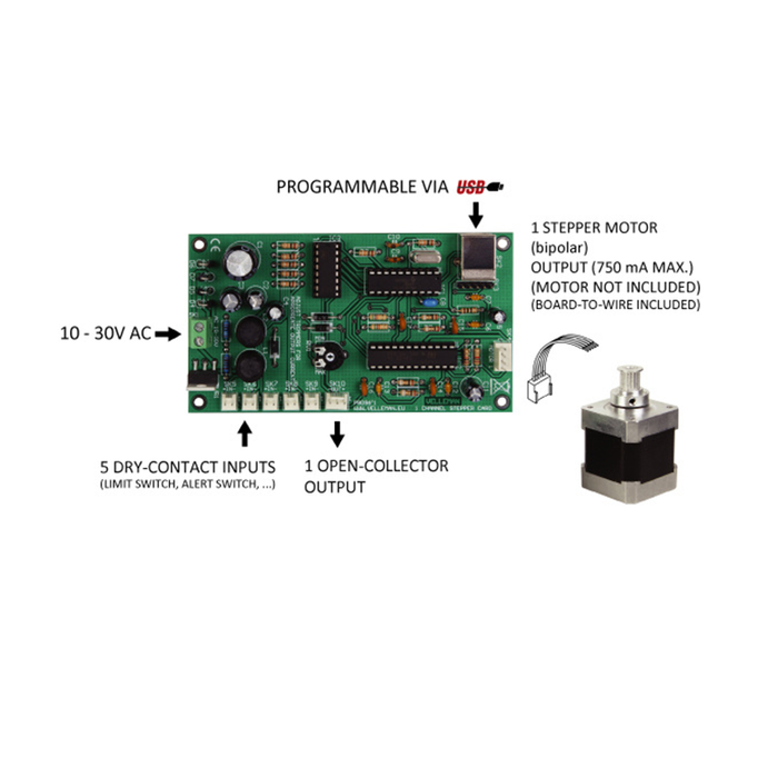 Velleman K8096 1-Channel USB Stepper Motor Card Kit
