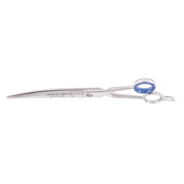Heritage Cutlery K985-C 8-1/2'' Pet Grooming Scissor w/ Serrations / Curved Blades