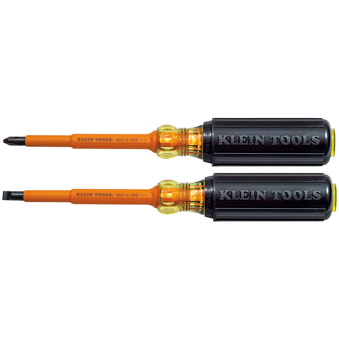 Klein Tools 33532-INS 4" Insulated Screwdrivers, 2 Piece Set