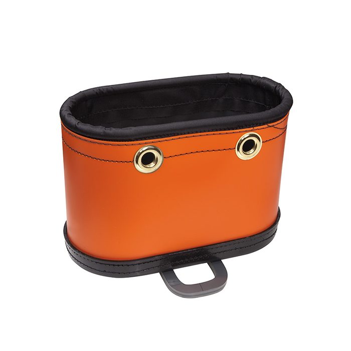 Klein Tools 5144BHB 15-Pocket Number 6 Canvas Oval Aerial Bucket with Orange PVC Wrap without Hooks