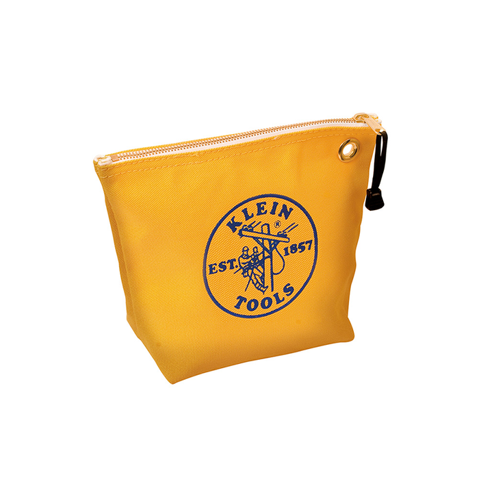 Klein Tools 5539YEL Canvas Zipper Bag for Consumables, Yellow