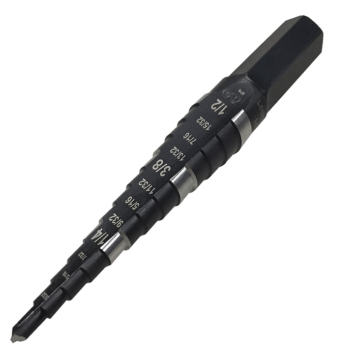 Klein Tools KTSB01 Double Fluted Step Drill Bit #1, 1-8" - 1/2"