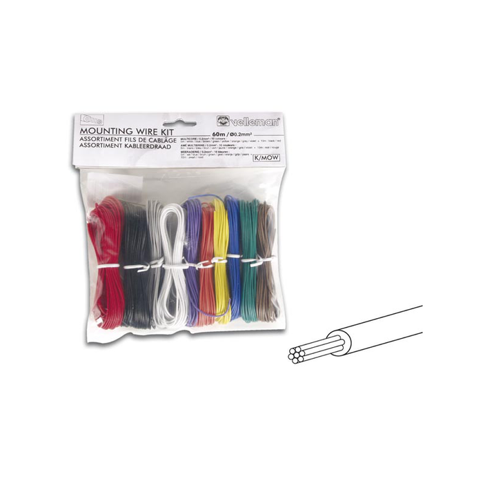 Velleman K/Mowm 10 Color Solid Core Mounting Wire Set