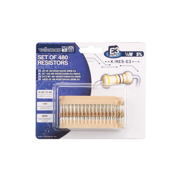 Velleman - K/RES-E3 - 480 Piece Misc Resistor Kit