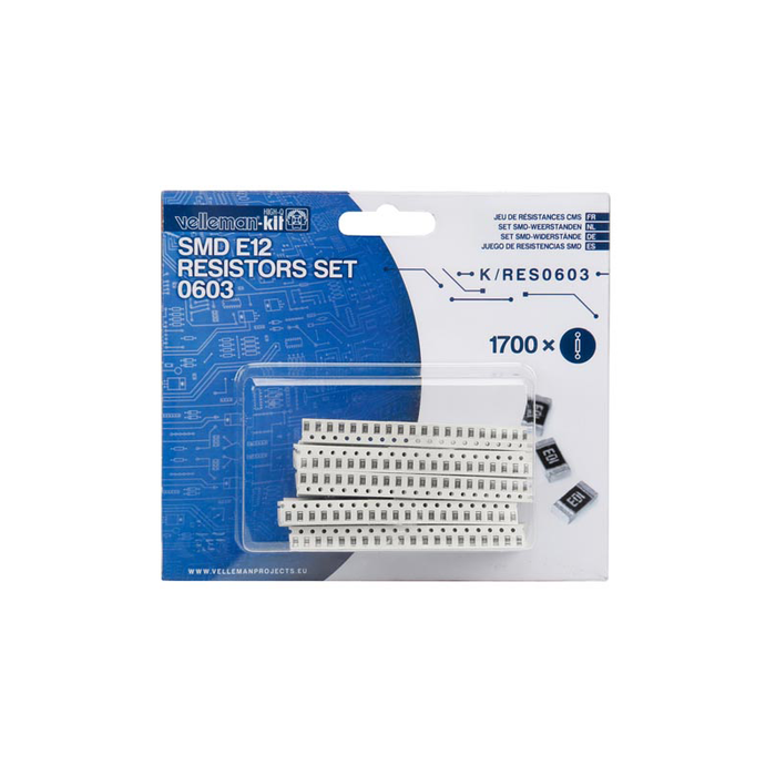 Velleman K/RES0603: SMD E12 Series Resistor Set