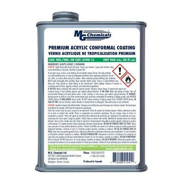Mg Chemicals 419D-1L Clear Premium Acrylic Conformal Coating
