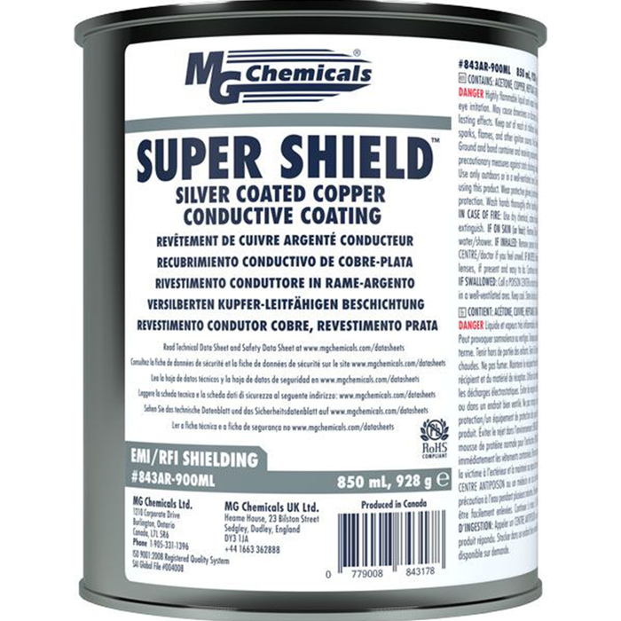 Mg Chemicals 843AR-900ML Super Shield Silver Coated Copper Conductive Coating