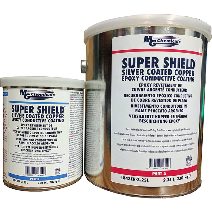 MG Chemicals 843ER-3.25L Super Shield Silver Coated Copper Epoxy Conductive Coating, 3.25 L