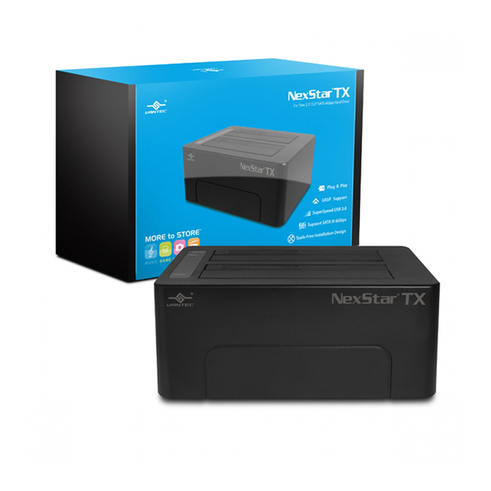 Vantec NST-D428S3-BK  NexStar TX Dual 2.5"/3.5" SATA 6Gb/s to USB 3.0 SSD/HDD Dock