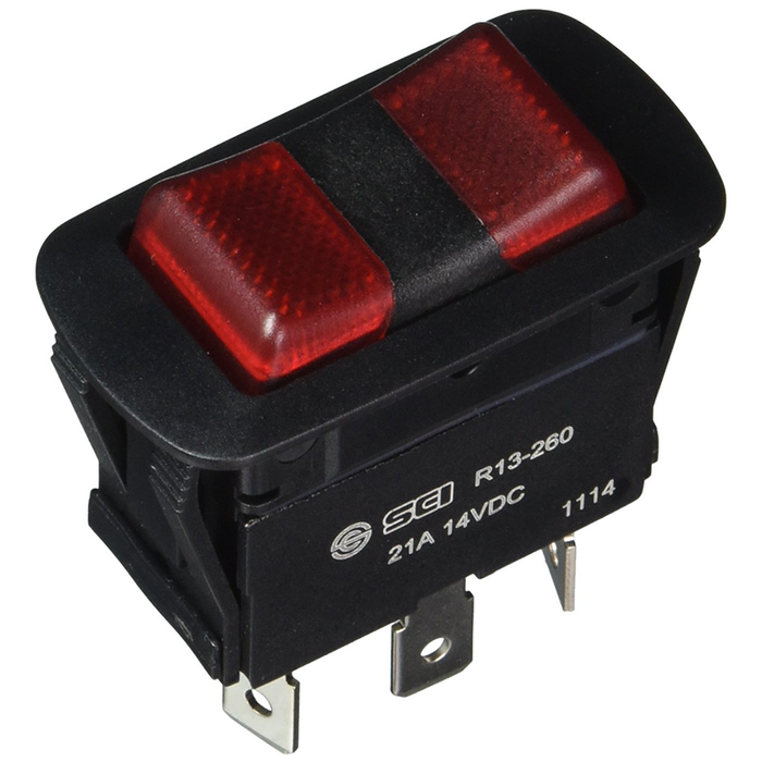 NTE Electronics 54-249W Waterproof Miniature Illuminated Rocker Switch
