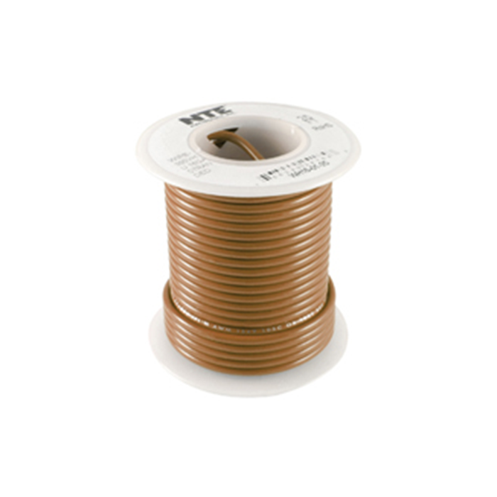 NTE Electronics WH610-01-25 Stranded 10 Gauge Brown Hook Up Wire, 25ft.