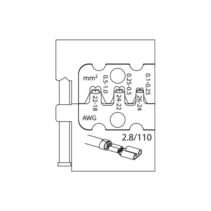Gedore 1830635 Module insert for flat plugs 2.8