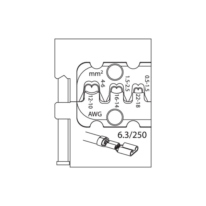 Gedore 1830651 Module insert for flat plugs 6.3