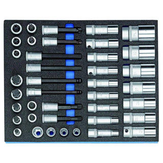 Gedore 2016516 Socket set 1/2 Inch in 2/4 CT tool module, 40 pcs