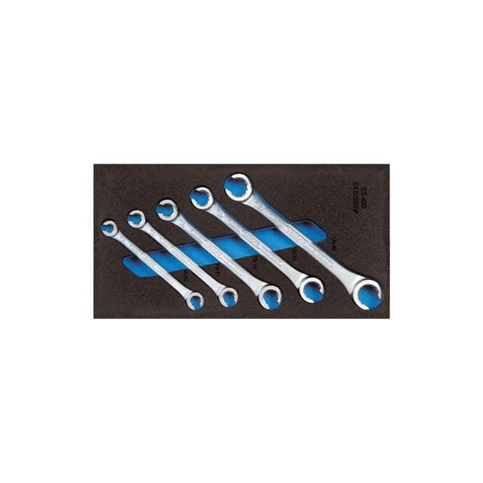 Gedore 2309068 Set Of Open Flare Nut Spanners In 1/3 Check-Tool Module