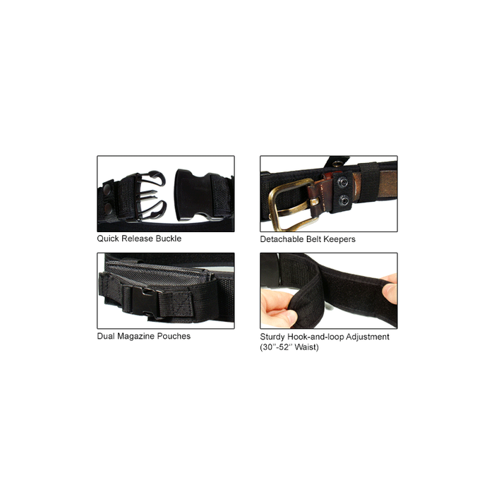 UTG PVC-B950-A Heavy Duty Elite Law Enforcement Pistol Belt, Black