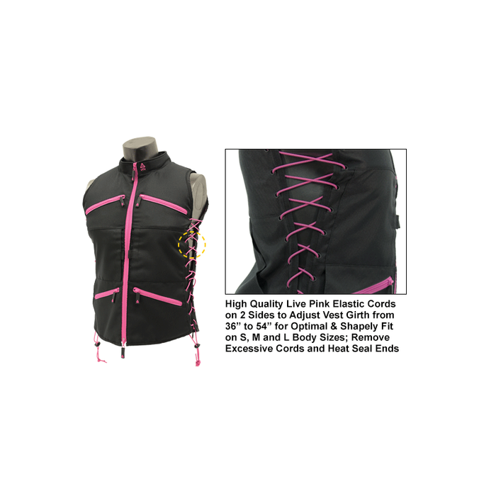UTG PVC-VF21BP True Huntress Female Sporting Vest, Black/Pink