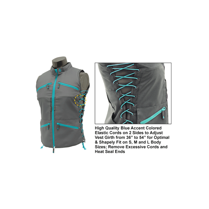 UTG PVC-VF21GB True Huntress Female Sporting Vest, Gray/Blue