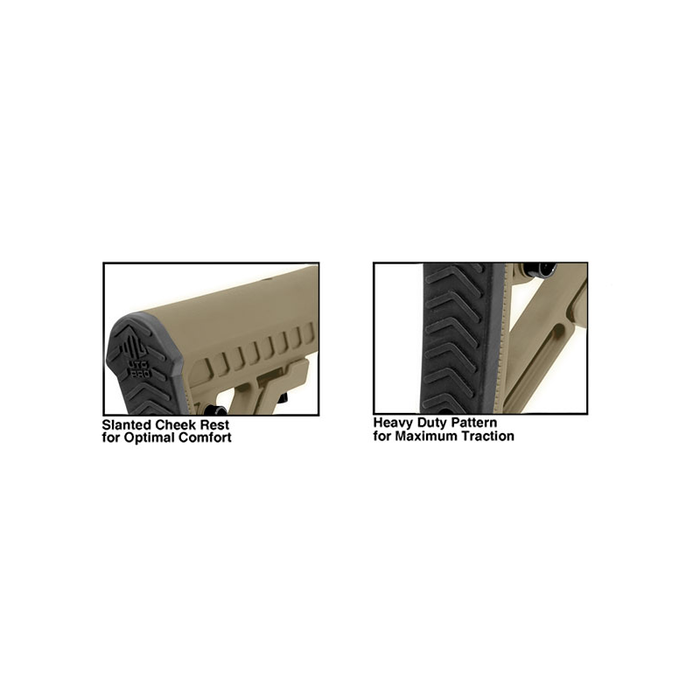UTG RBUS2DMS PRO AR15 Ops Ready S2 Mil-spec Stock Only, FDE