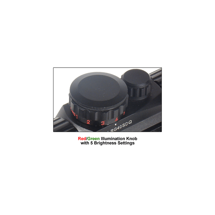 UTG SCP-RG40SDQ 3.8" ITA Red/Green Single Dot Sight w/Integral QD Mount