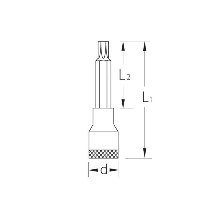Gedore 1394185 Screwdriver Bit Socket 3/8 Inch, Long TORX® T25
