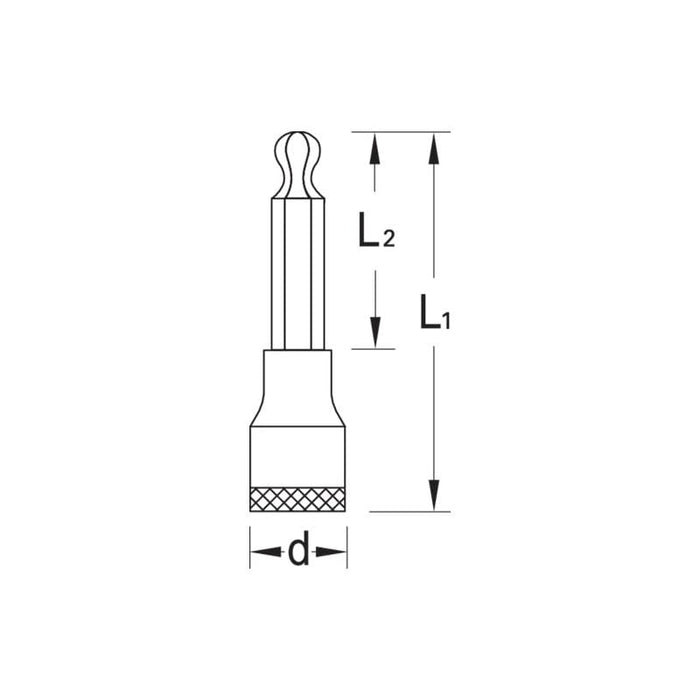 Gedore 6162810 Screwdriver Bit Socket 1/2 Inch , long 6 mm