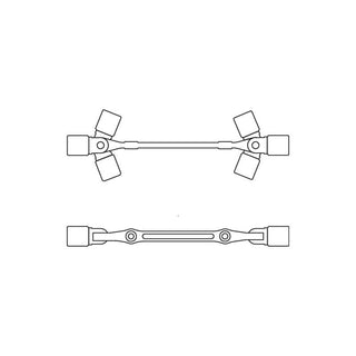 Gedore 6299360 Swivel head wrench double ended 12x13 mm