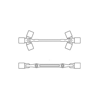 Gedore 6299010 Swivel head wrench double ended 8x9 mm