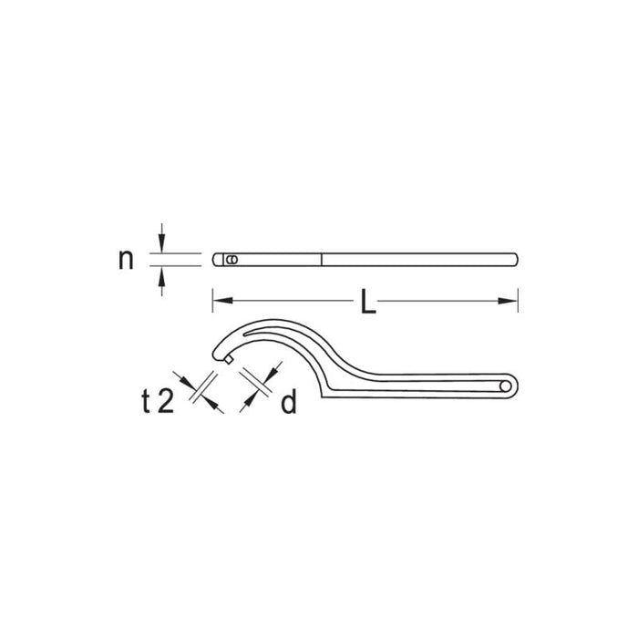Gedore 6337470 Hook Wrench With Pin , 95-100 mm