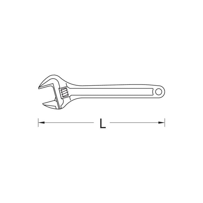 Gedore 6380720 Adjustable Spanner, Open End 10 Inch