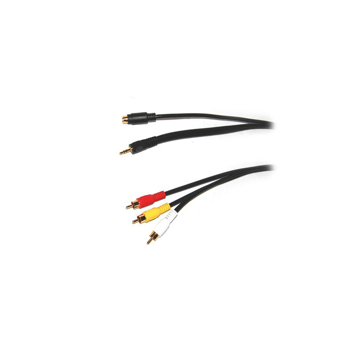 Bytecc SV3R-12 S-Video/3.5mm Stereo Male to YRW video/audio Male Cable