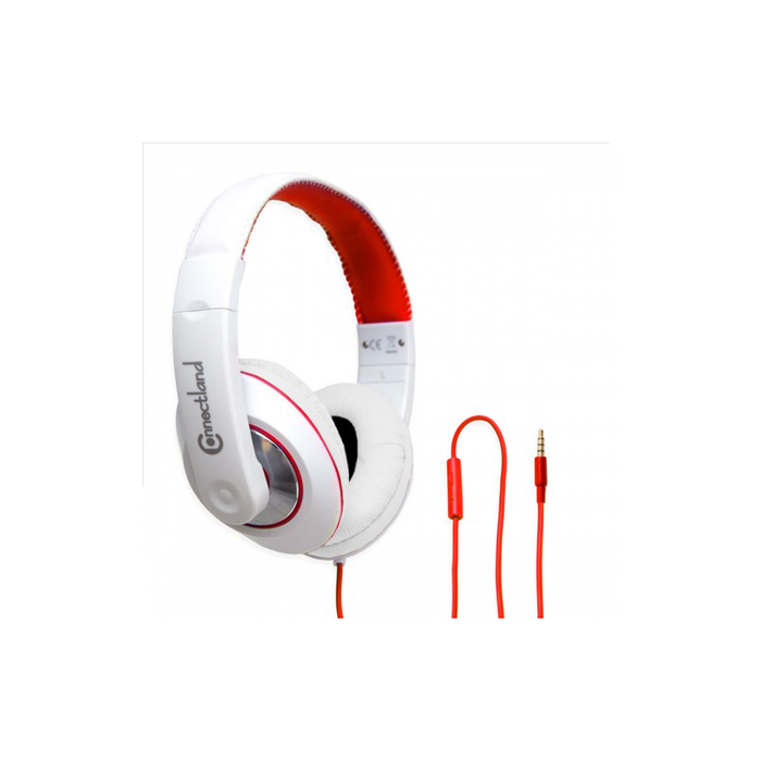Syba SY-AUD63112 Red Over the Ear Stereo Wired Headphone with In-Line Microphone