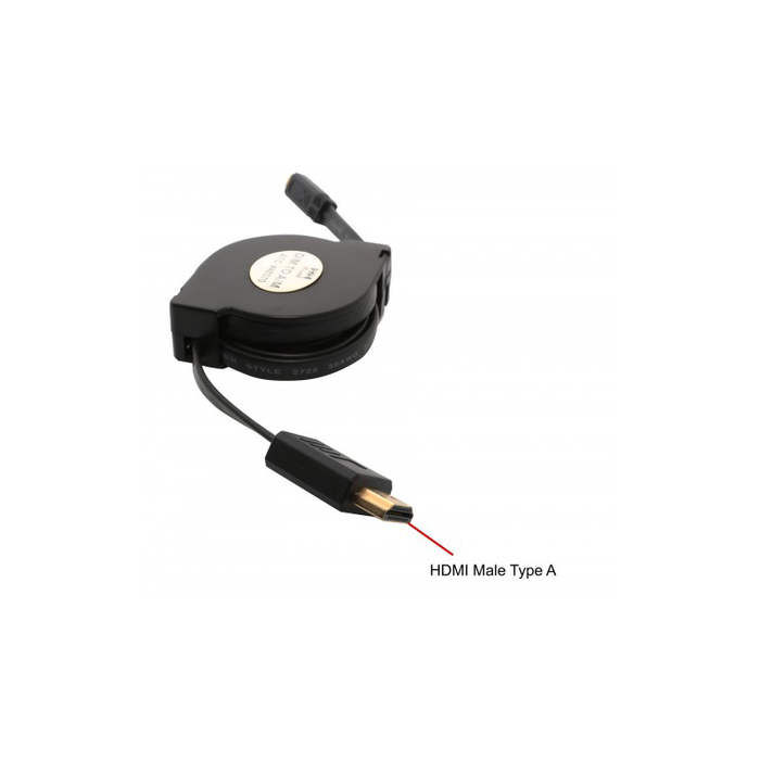 Syba SY-CAB31030 4 ft Retractable HDMI Type A Male to Micro HDMI Type D Male Cable