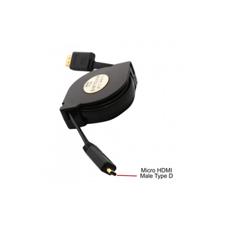 Syba SY-CAB31030 4 ft Retractable HDMI Type A Male to Micro HDMI Type D Male Cable