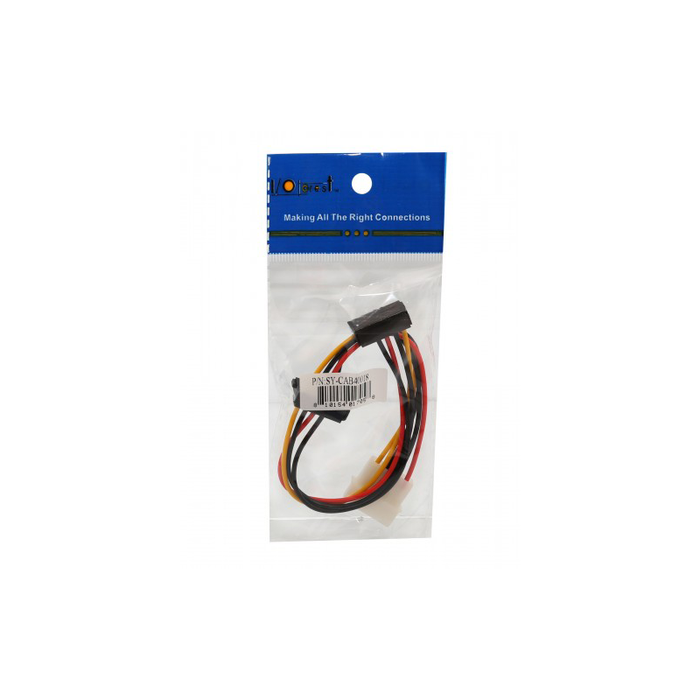 Syba SY-CAB40018 12" Molex to Dual SATA Right Angle Power Cable