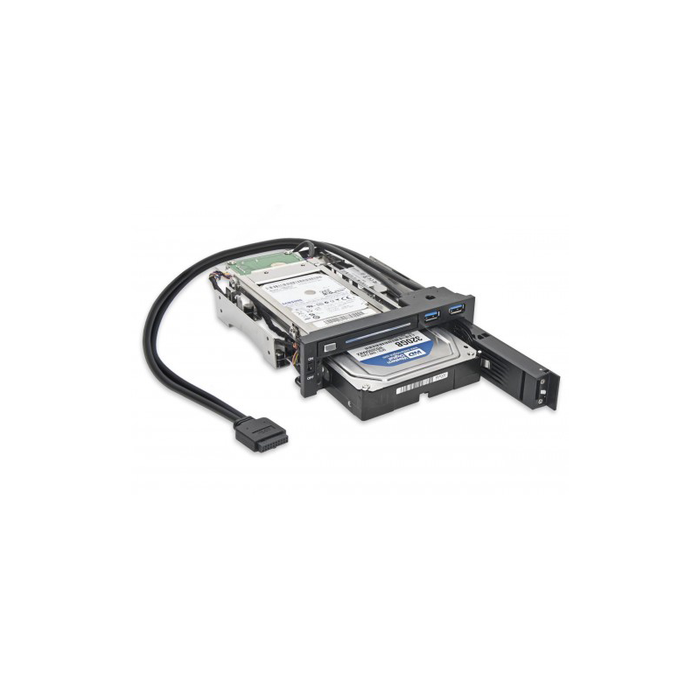 Syba SY-MRA55006 5.25" Bay Drive Tray Less Mobile Rack for 3.5" and 2.5" SATA III HDD with extra 2 port USB 3.0
