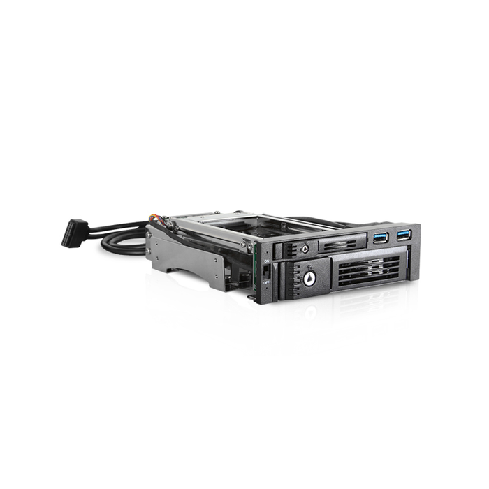 iStarUSA T-5K3525U-SA Trayless 5.25" to 3.5" & 2.5" SATA 6 Gbps HDD SSD Hot-swap Rack with USB 3.0