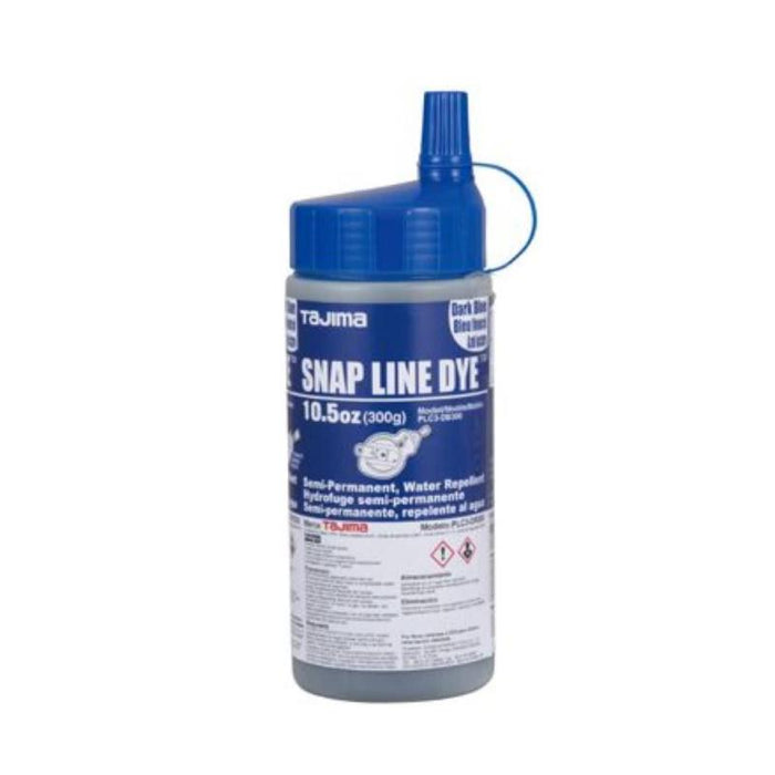 Tajima PLC3-DB300 Snap Line Dye, permanent marking chalk, royal blue, easy-fill nozzle, 300g / 10.5 oz.