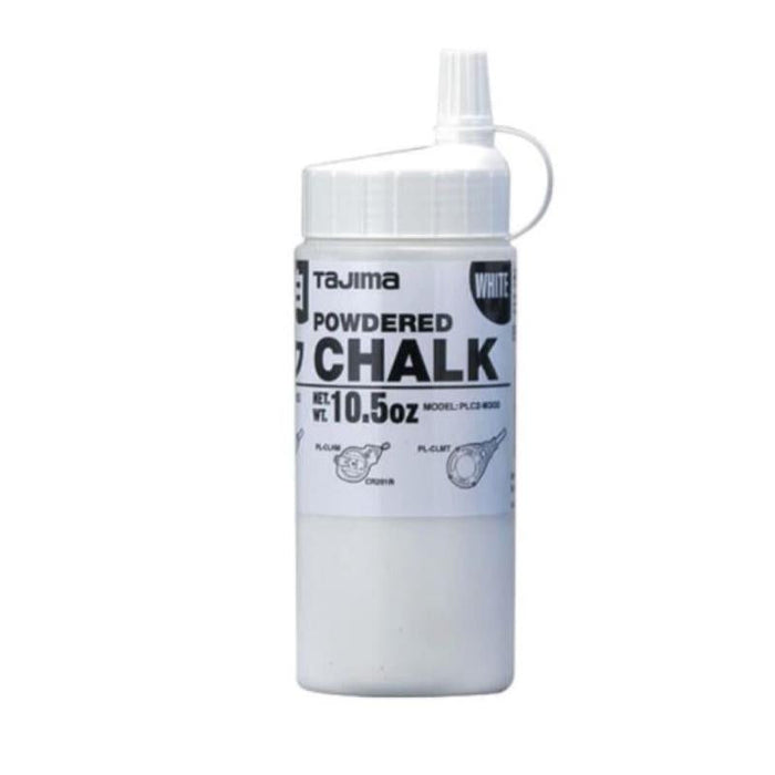 Tajima PLC3-DW300 Snap Line Dye, permanent marking chalk, dark white, easy-fill nozzle, 300g / 10.5 oz.