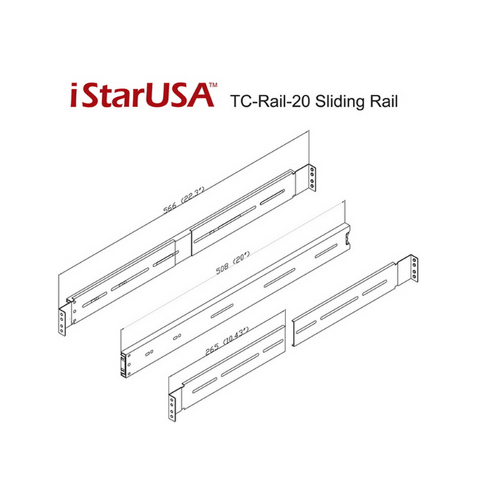 iStarUSA TC-RAIL-20 20" Sliding Rail Kit for Most Rackmount Chassis