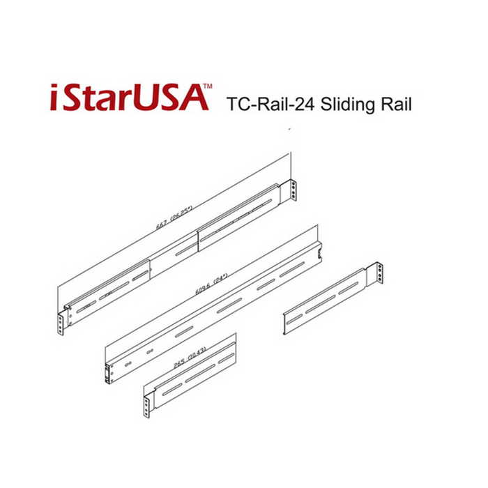 iStarUSA TC-RAIL-24 24" Sliding Rail Kit for Most Rackmount Chassis