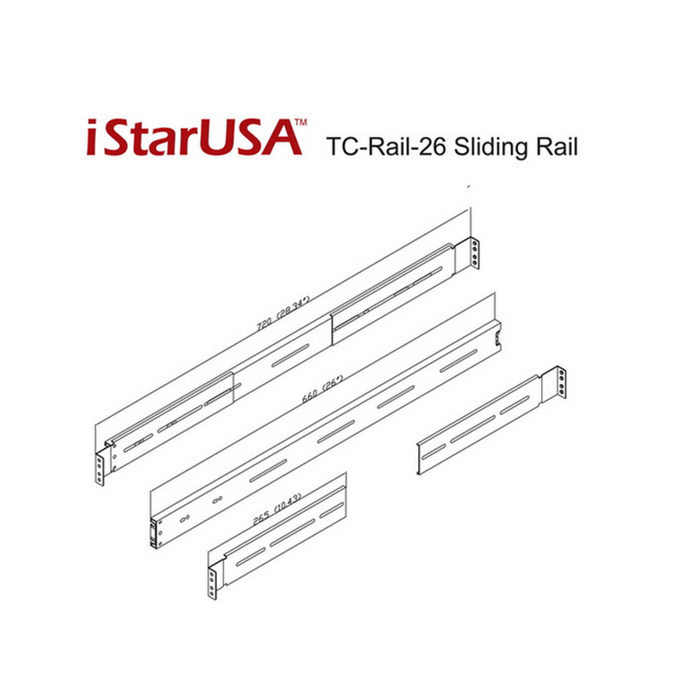 iStarUSA TC-RAIL-26 26" Sliding Rail Kit for Most Rackmount Chassis