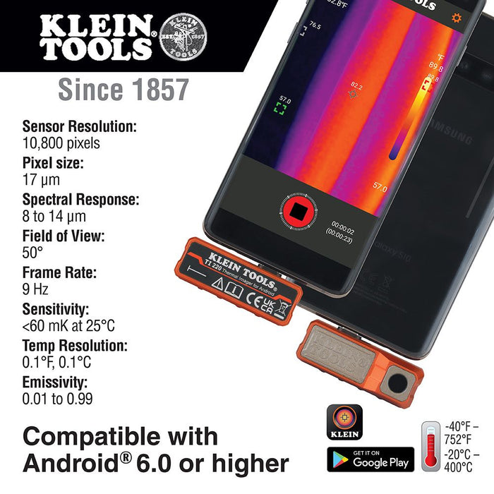 Klein Tools TI220 Thermal Imager for Android Devices