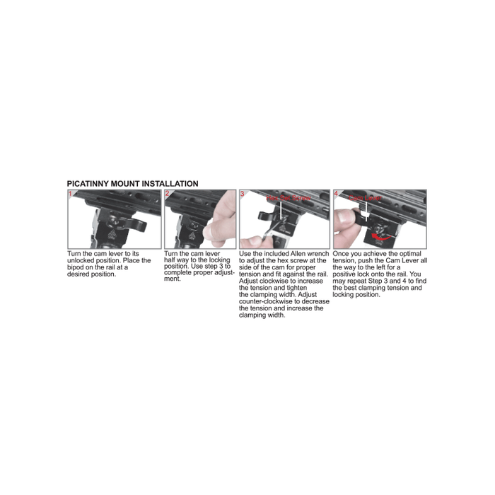 UTG TL-BP28SQ New Gen Med Pro Shooters Bipod, Quick Detach, 6.2"-6.7"