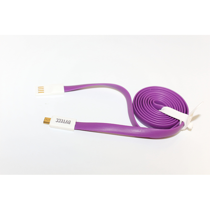 Bytecc U2MA-PP Colored USB Flat Cable - USB 2.0 A Male to Micro B