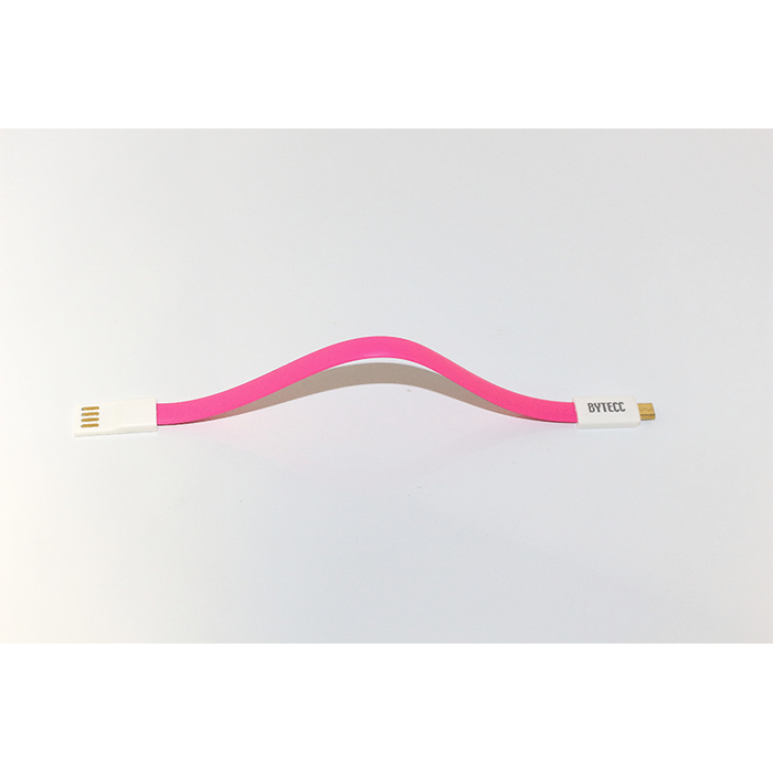 Bytecc U2MG-PK Colored USB Flat Cable - USB 2.0 A Male to Micro B